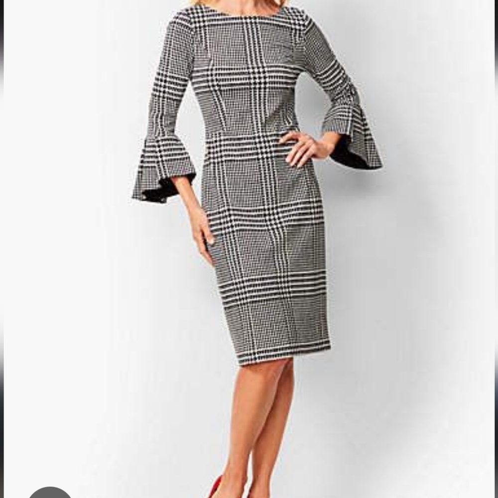 Talbots Black and White Checkered Dress